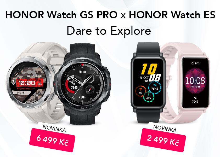 První outdoorové hodinky HONOR Watch GS Pro a nadupané fitness hodinky HONOR Watch ES zakoupíte ode dneška i na českém trhu!